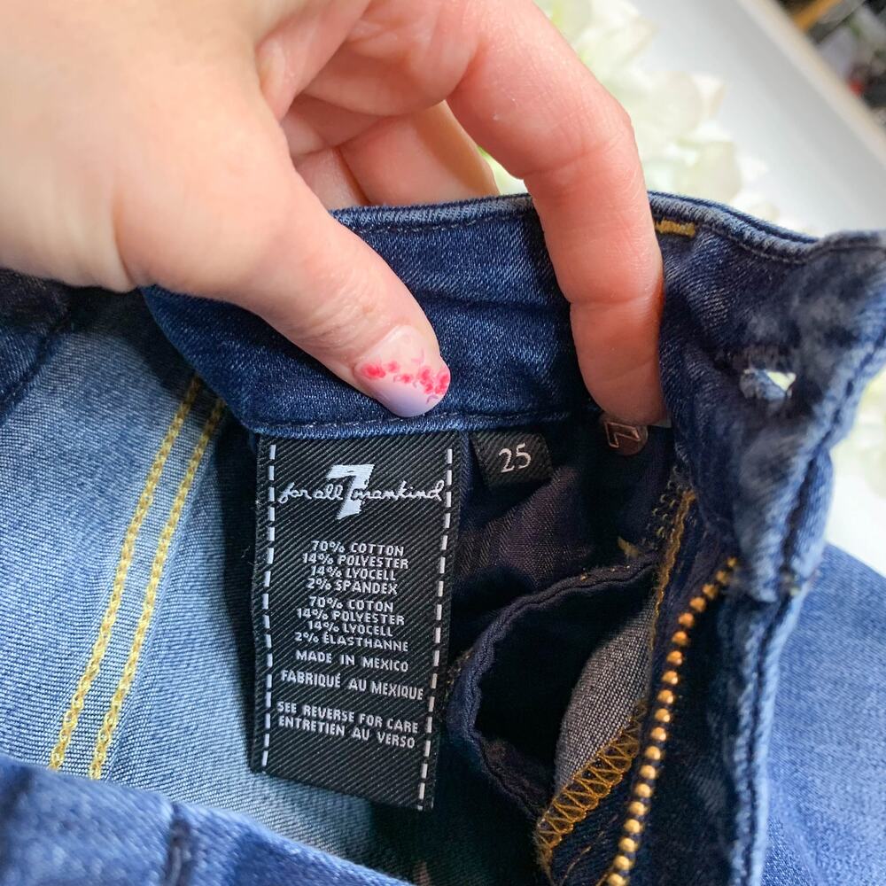 7FAM 7 FOR ALL MANKIND B(air) Denim The Ankle Skinny jean cropped 2833 - Picture 7 of 9